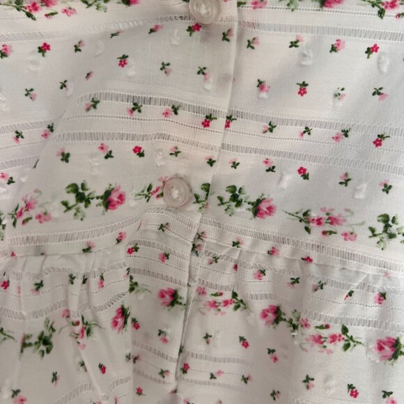 Janie and Jack White & Pink Mini Floral Puff Sleeve Blouse - NWT - Picture 7 of 8